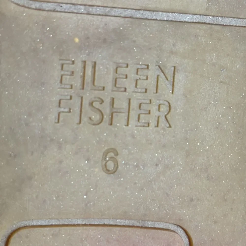 Eileen Fisher Bronze Perforated Leather‎ Espadrille Shoes with Woven Design Sz 6